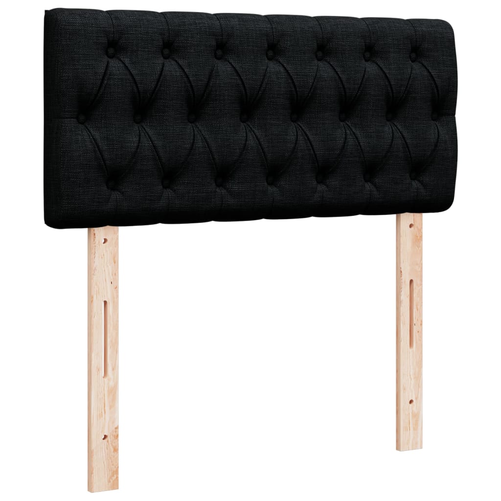 Box Spring Postel S Matrací Černá 80 X 200 Cm Textil