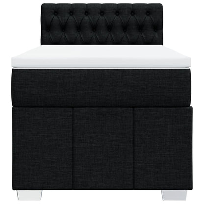 Box Spring Postel S Matrací Černá 80 X 200 Cm Textil