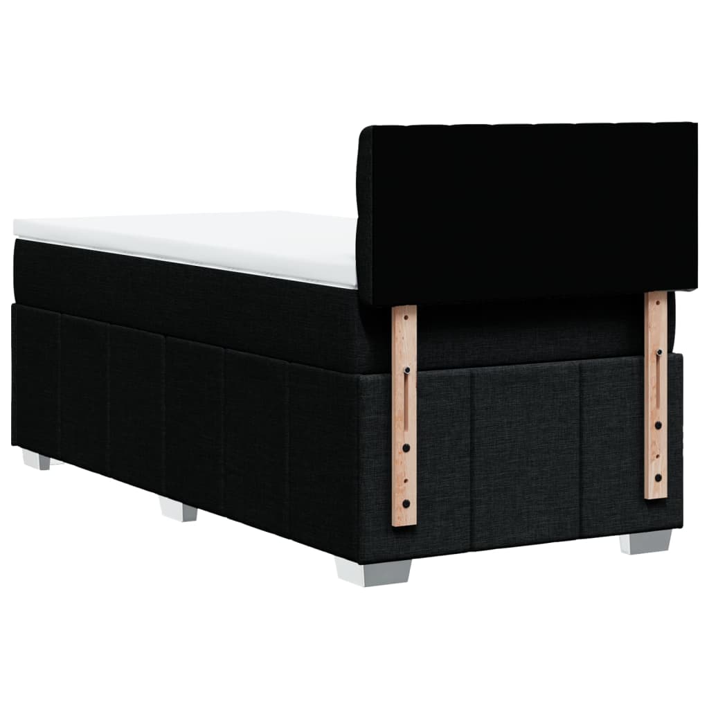 Box Spring Postel S Matrací Černá 80 X 200 Cm Textil
