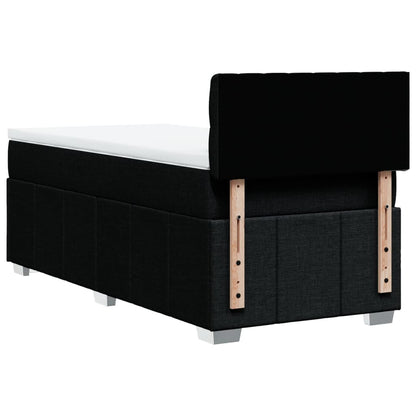 Box Spring Postel S Matrací Černá 80 X 200 Cm Textil