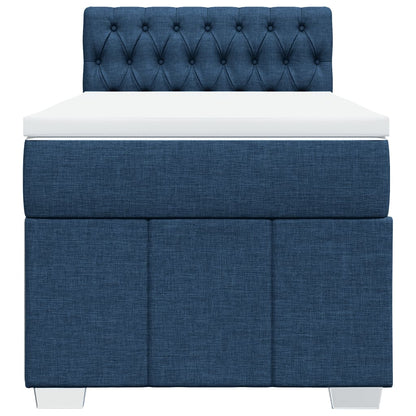 Box Spring Postel S Matrací Modrá 80X200 Cm Textil