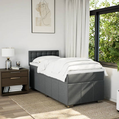 Box Spring Postel S Matrací Tmavě Šedá 80 X 200 Cm Textil