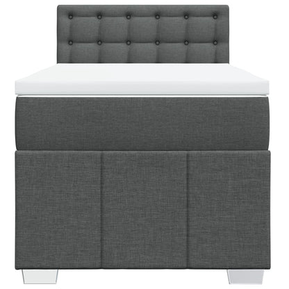Box Spring Postel S Matrací Tmavě Šedá 80 X 200 Cm Textil