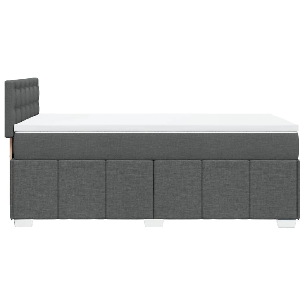 Box Spring Postel S Matrací Tmavě Šedá 80 X 200 Cm Textil
