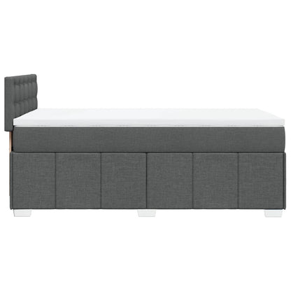 Box Spring Postel S Matrací Tmavě Šedá 80 X 200 Cm Textil
