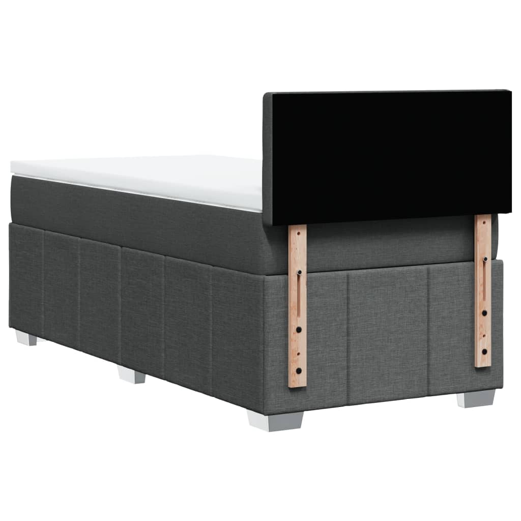 Box Spring Postel S Matrací Tmavě Šedá 80 X 200 Cm Textil