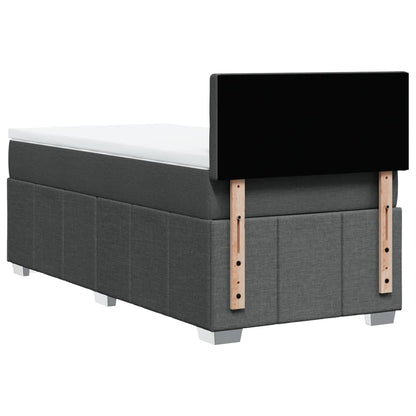 Box Spring Postel S Matrací Tmavě Šedá 80 X 200 Cm Textil