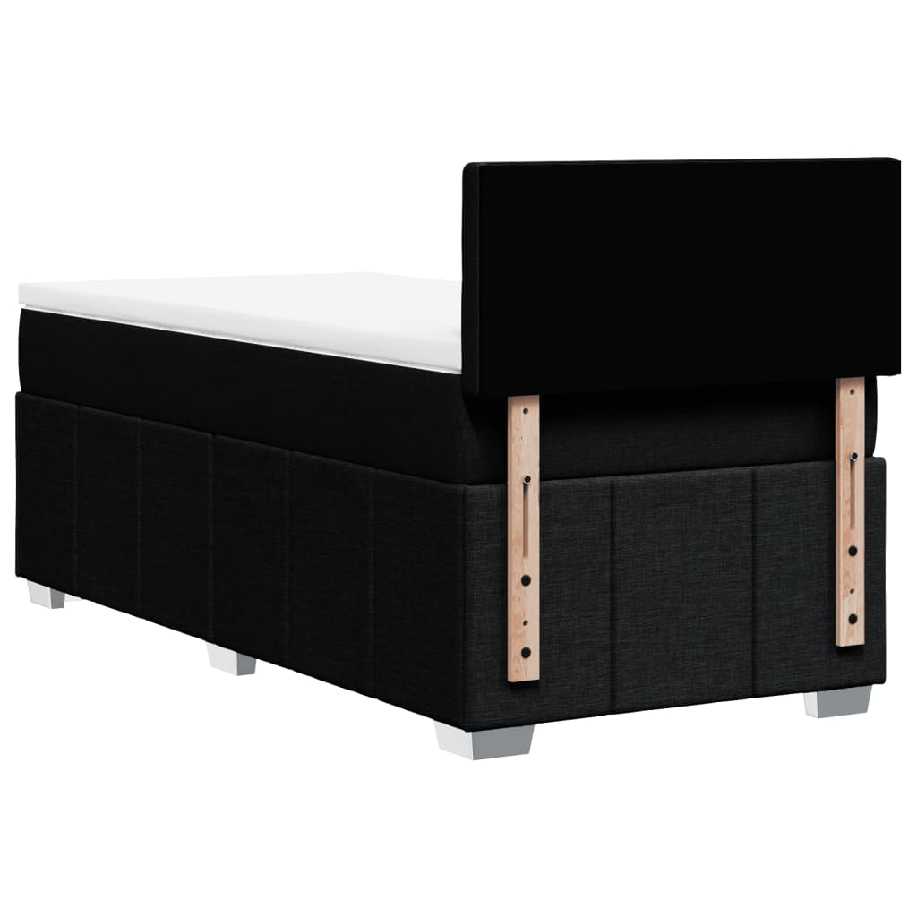 Box Spring Postel S Matrací Černá 80 X 200 Cm Textil