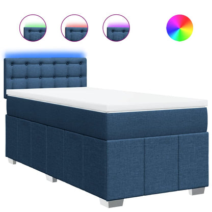 Box Spring Postel S Matrací Modrá 80X200 Cm Textil