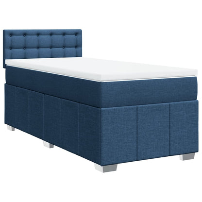 Box Spring Postel S Matrací Modrá 80X200 Cm Textil