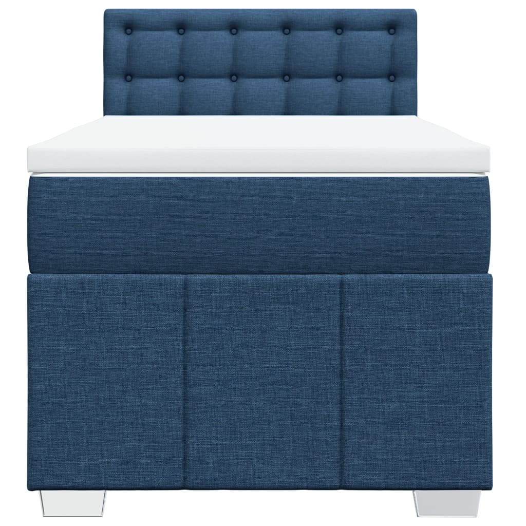 Box Spring Postel S Matrací Modrá 80X200 Cm Textil