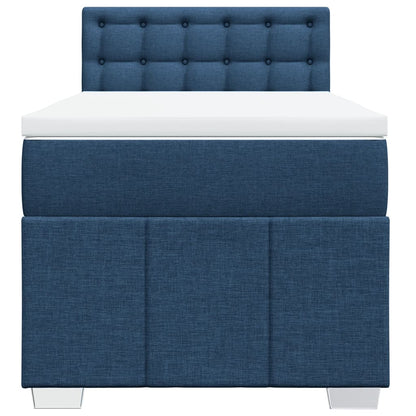 Box Spring Postel S Matrací Modrá 80X200 Cm Textil
