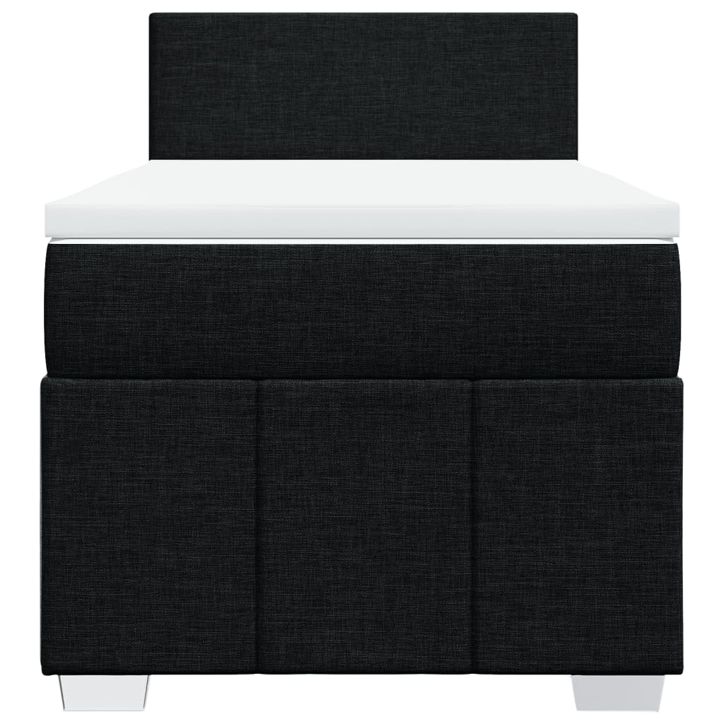 Box Spring Postel S Matrací Černá 90X190 Cm Textil