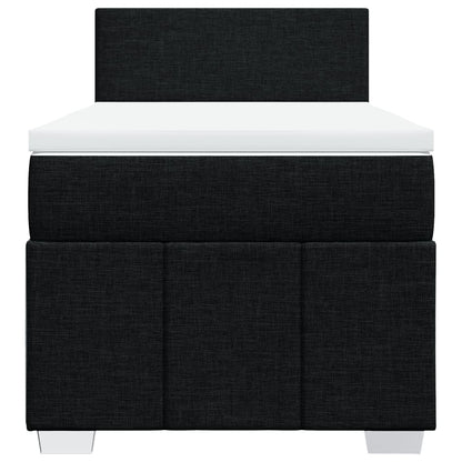 Box Spring Postel S Matrací Černá 90X190 Cm Textil