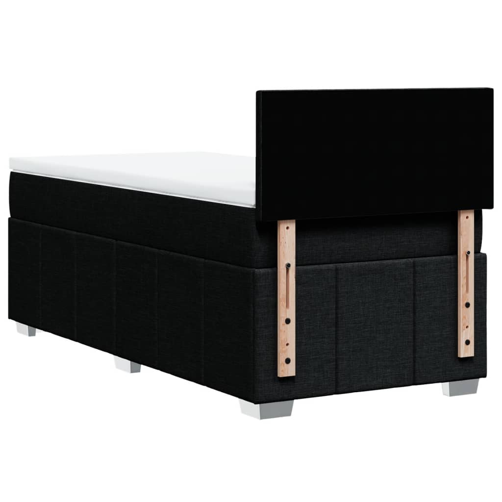 Box Spring Postel S Matrací Černá 90X190 Cm Textil