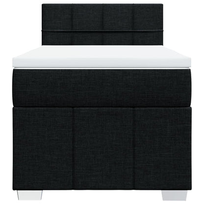 Box Spring Postel S Matrací Černá 90X190 Cm Textil