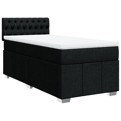 Box Spring Postel S Matrací Černá 90X190 Cm Textil