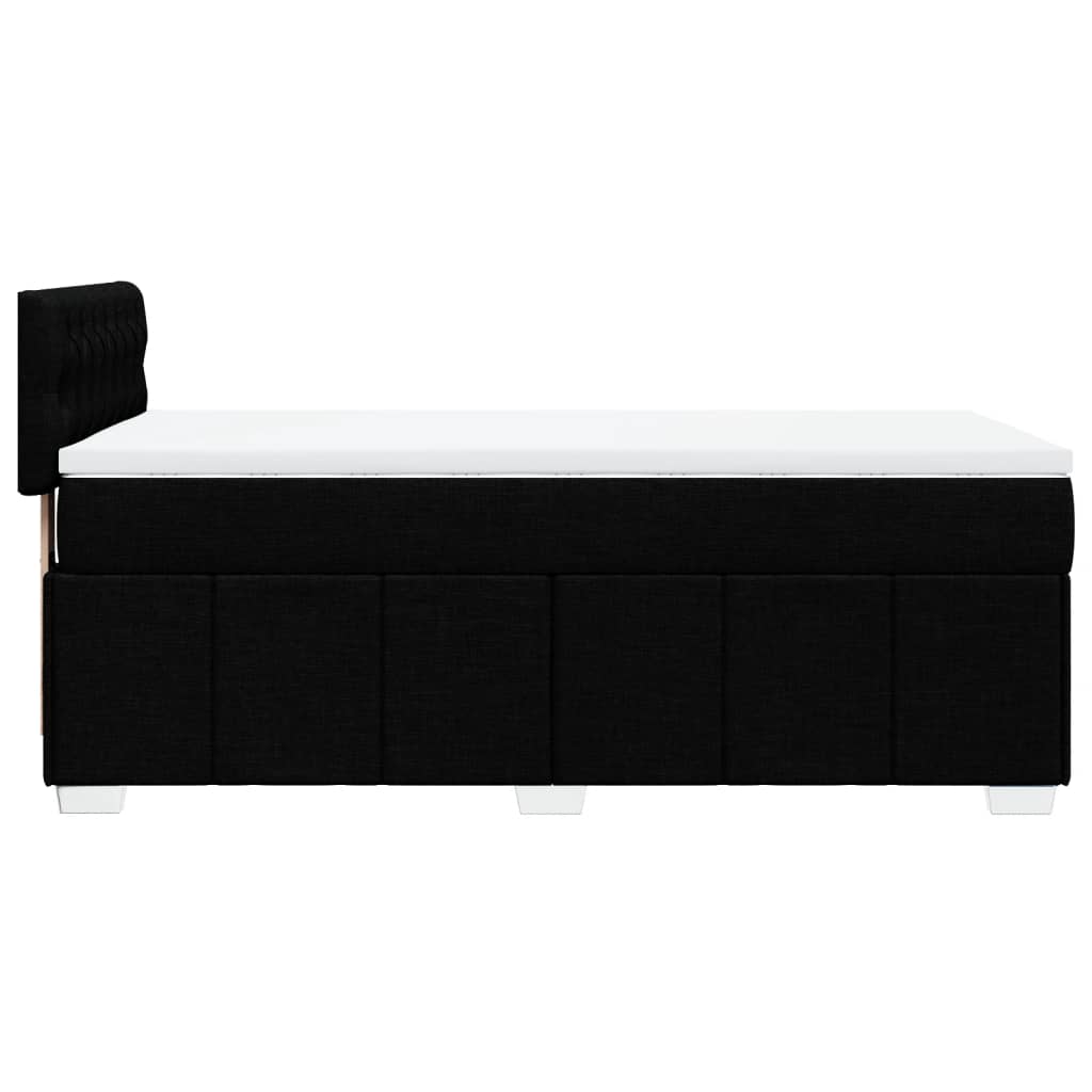 Box Spring Postel S Matrací Černá 90X190 Cm Textil
