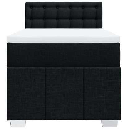 Box Spring Postel S Matrací Černá 90X190 Cm Textil