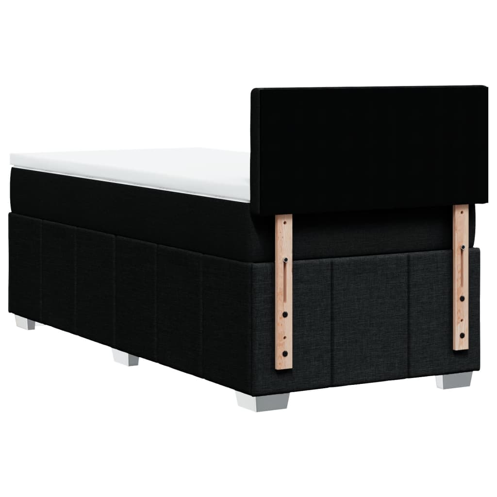 Box Spring Postel S Matrací Černá 90X190 Cm Textil