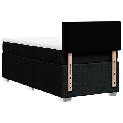 Box Spring Postel S Matrací Černá 90X190 Cm Textil