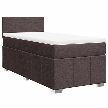 Box Spring Postel S Matrací Tmavě Hnědá 90X200 Cm Textil