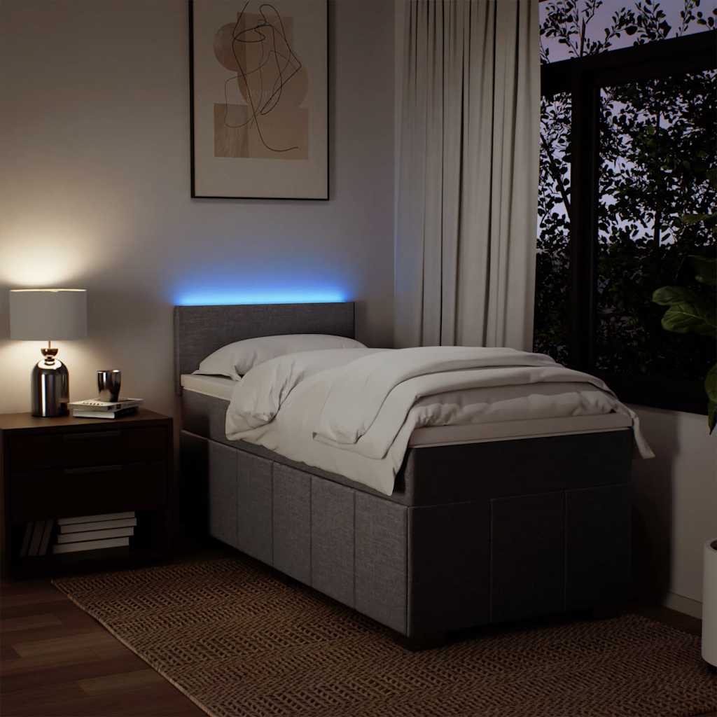 Box Spring Postel S Matrací Tmavě Hnědá 90X200 Cm Textil