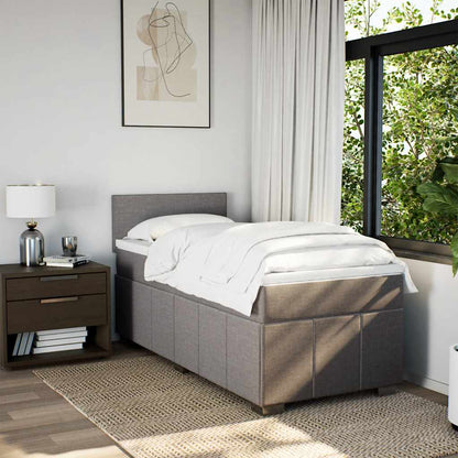 Box Spring Postel S Matrací Tmavě Hnědá 90X200 Cm Textil