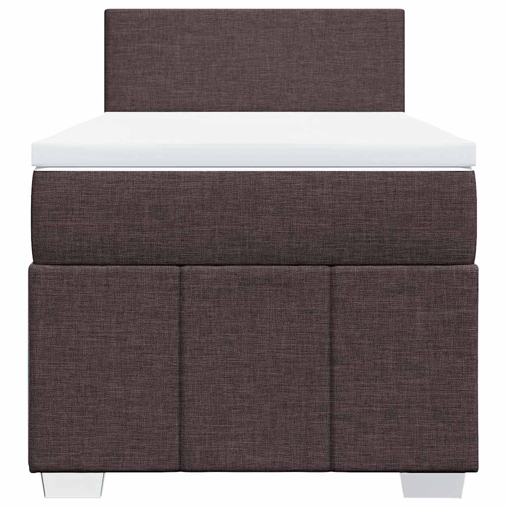 Box Spring Postel S Matrací Tmavě Hnědá 90X200 Cm Textil
