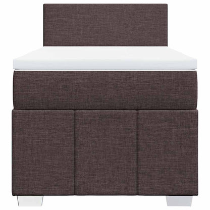 Box Spring Postel S Matrací Tmavě Hnědá 90X200 Cm Textil