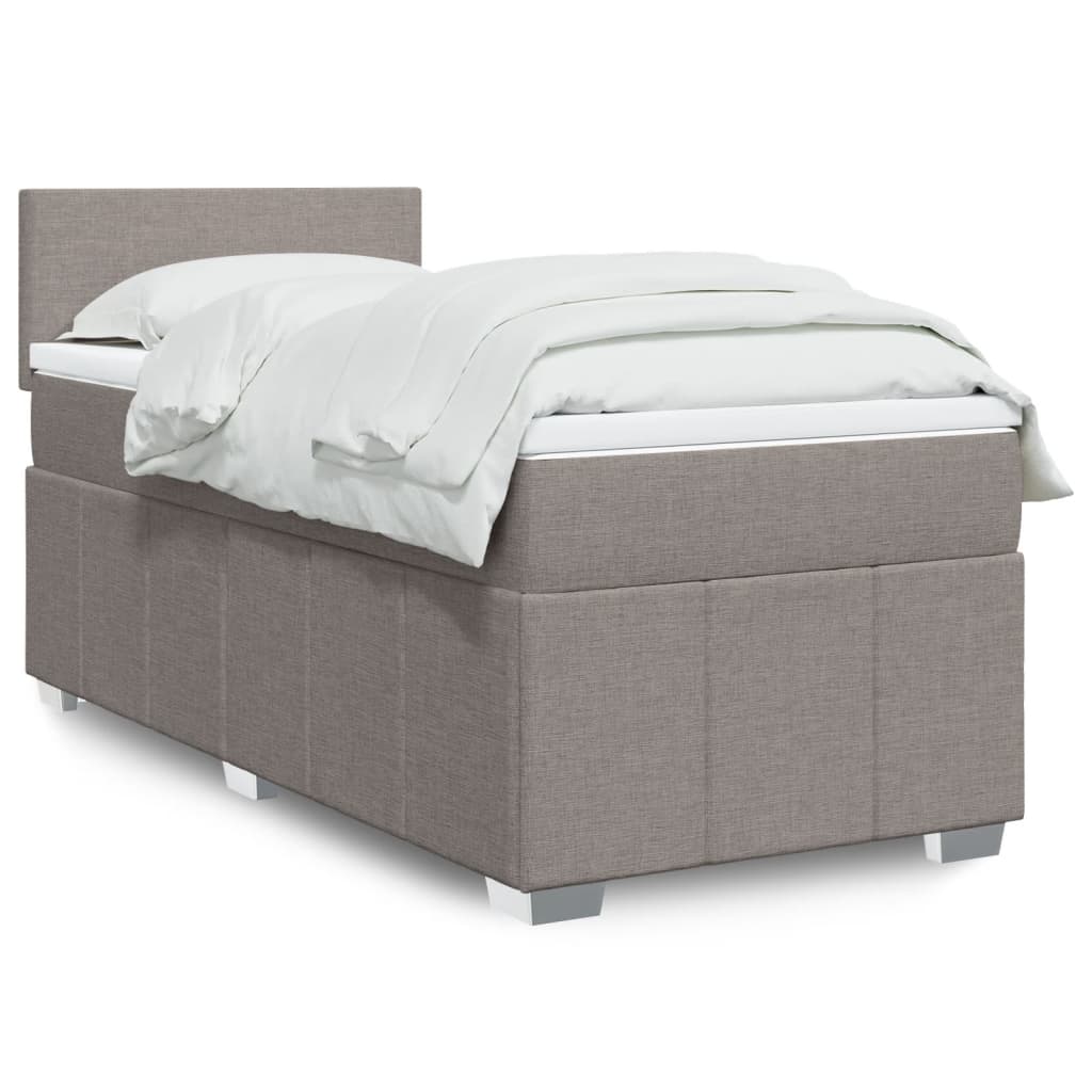 Box Spring Postel S Matrací Textil Taupe