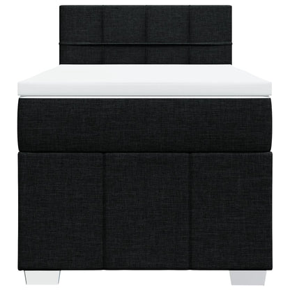 Box Spring Postel S Matrací Černá 90X200 Cm Textil