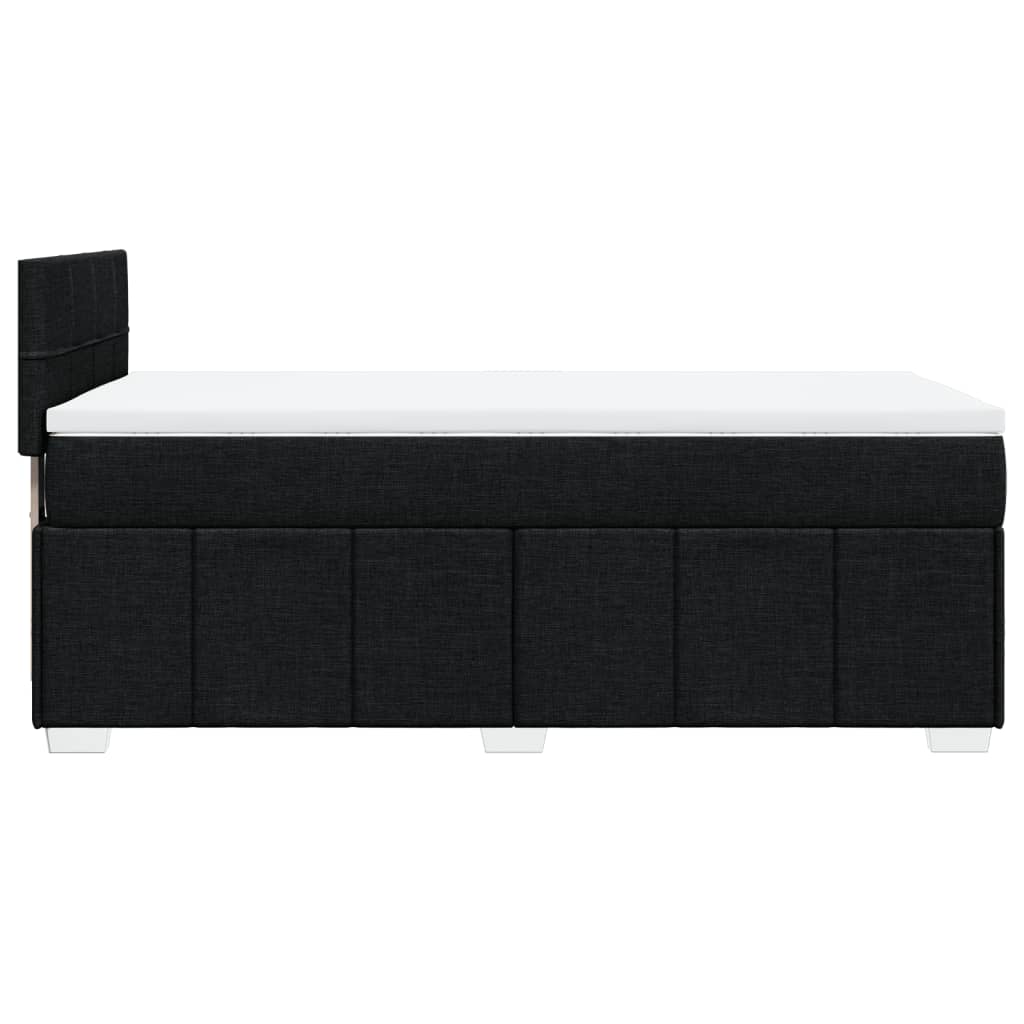 Box Spring Postel S Matrací Černá 90X200 Cm Textil