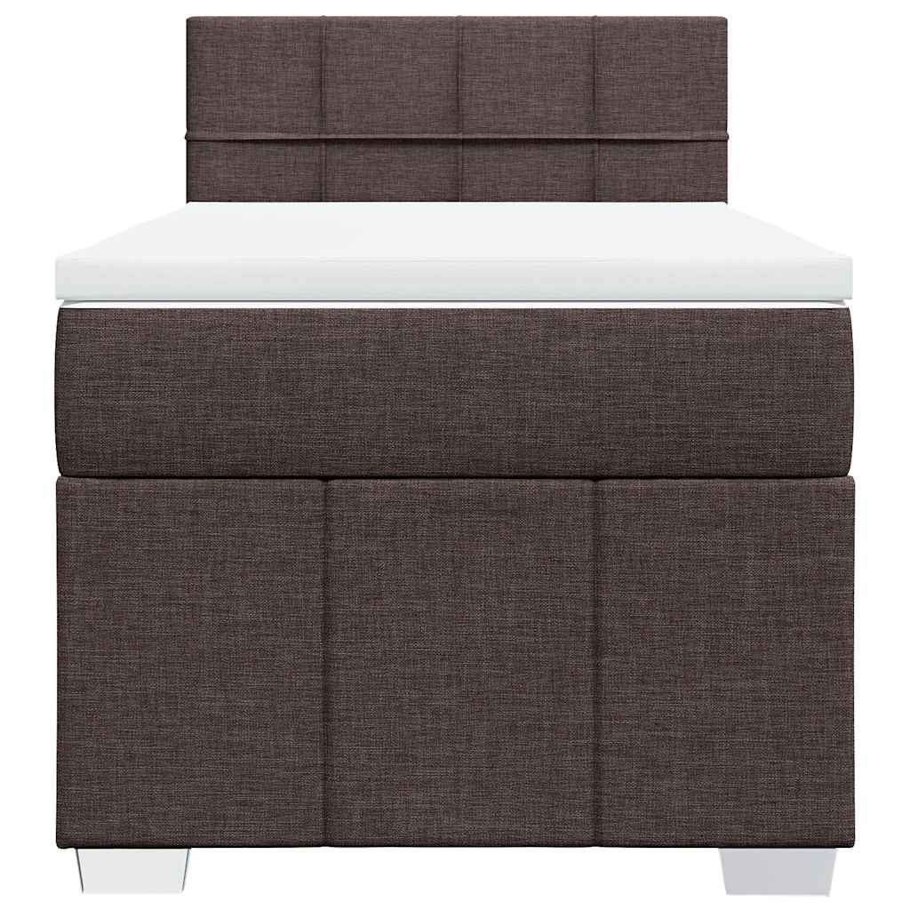 Box Spring Postel S Matrací Tmavě Hnědá 90X200 Cm Textil