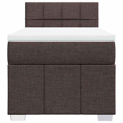 Box Spring Postel S Matrací Tmavě Hnědá 90X200 Cm Textil