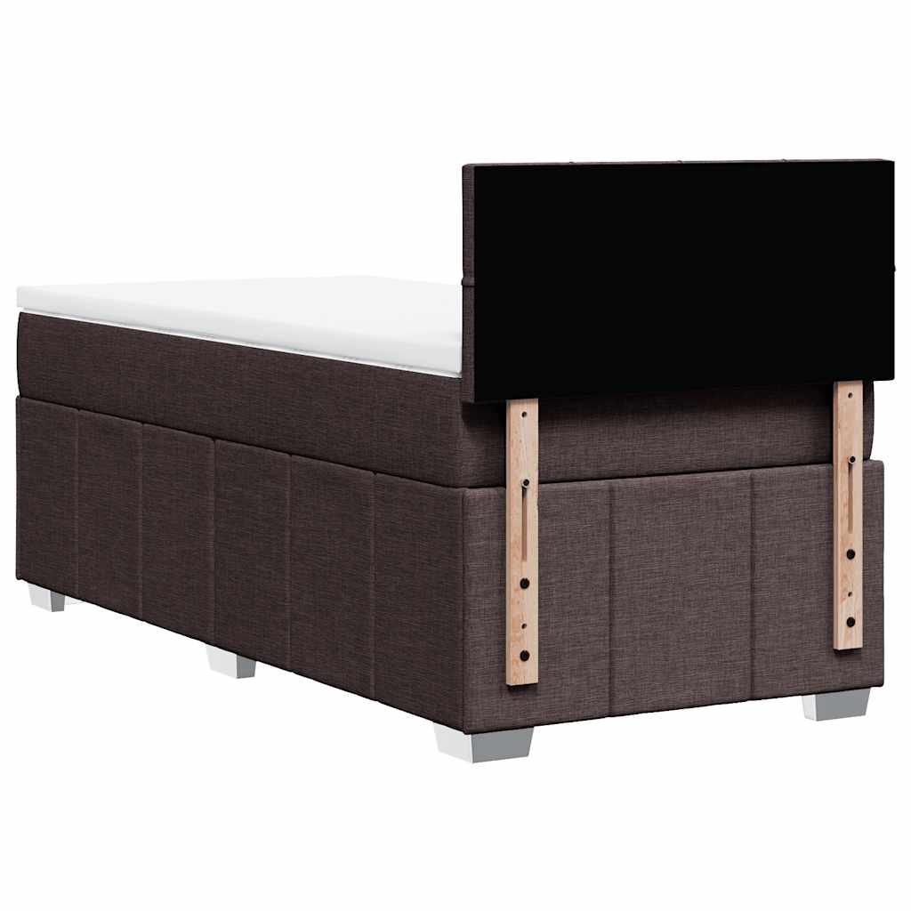Box Spring Postel S Matrací Tmavě Hnědá 90X200 Cm Textil
