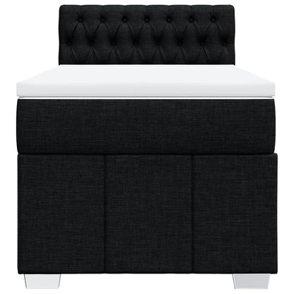 Box Spring Postel S Matrací Černá 90X200 Cm Textil