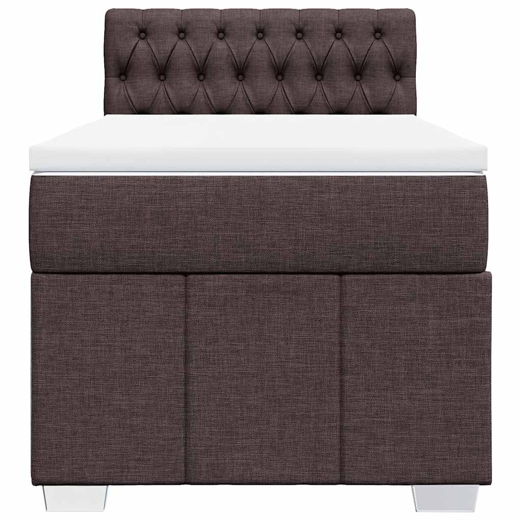 Box Spring Postel S Matrací Tmavě Hnědá 90X200 Cm Textil
