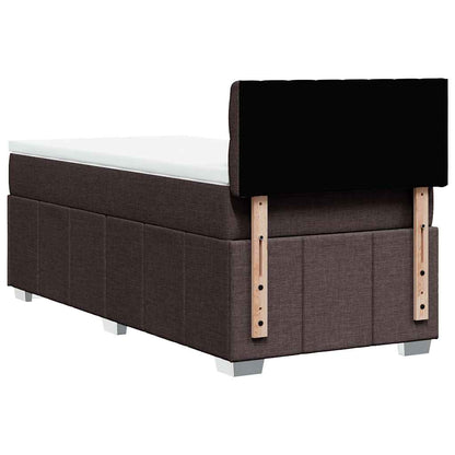 Box Spring Postel S Matrací Tmavě Hnědá 90X200 Cm Textil
