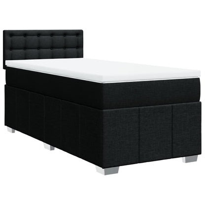 Box Spring Postel S Matrací Černá 90X200 Cm Textil