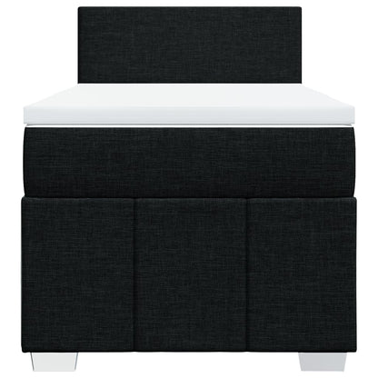 Box Spring Postel S Matrací Černá 100 X 200 Cm Textil