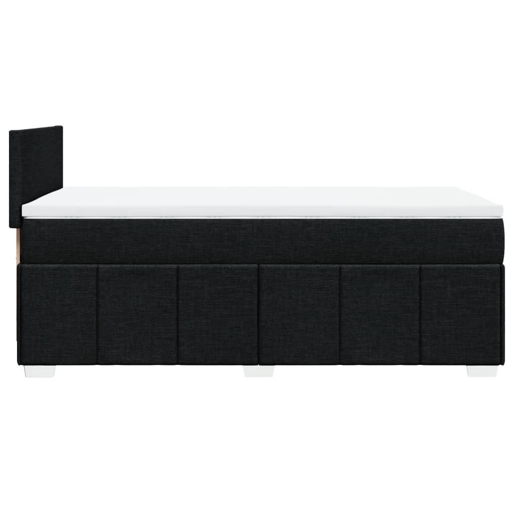 Box Spring Postel S Matrací Černá 100 X 200 Cm Textil