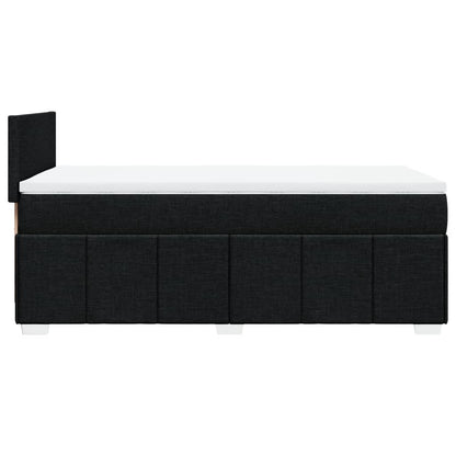 Box Spring Postel S Matrací Černá 100 X 200 Cm Textil