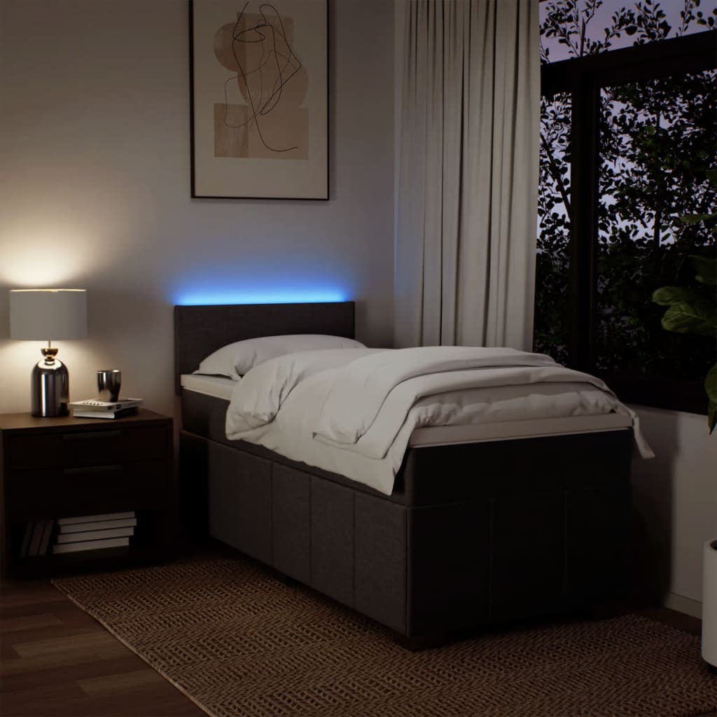 Box Spring Postel S Matrací Tmavě Hnědá 100 X 200 Cm Textil