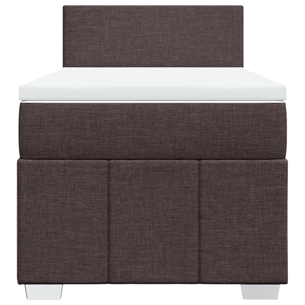 Box Spring Postel S Matrací Tmavě Hnědá 100 X 200 Cm Textil