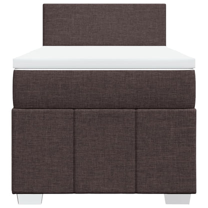 Box Spring Postel S Matrací Tmavě Hnědá 100 X 200 Cm Textil