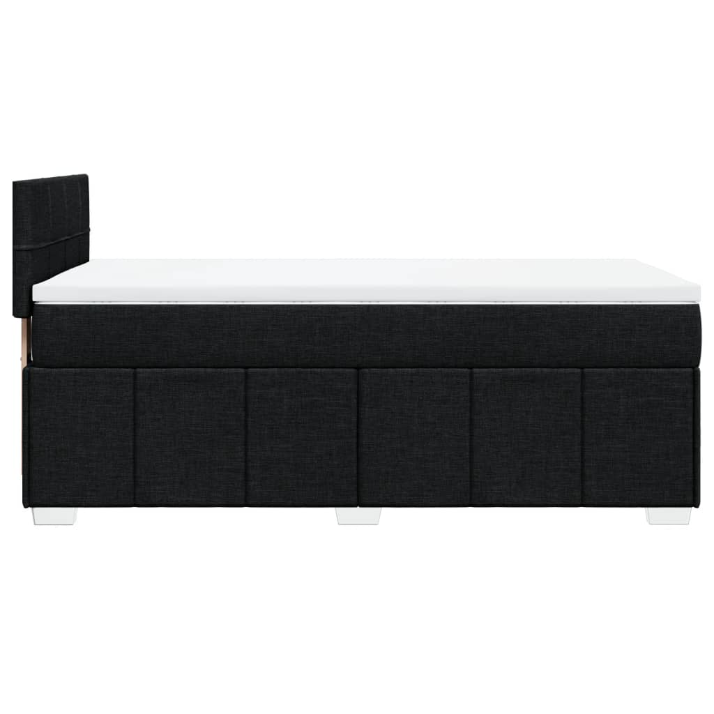 Box Spring Postel S Matrací Černá 100 X 200 Cm Textil