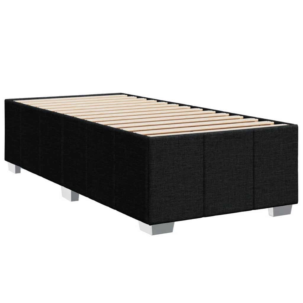 Box Spring Postel S Matrací Černá 100 X 200 Cm Textil