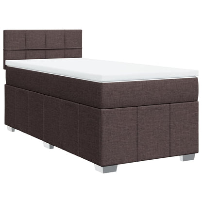 Box Spring Postel S Matrací Tmavě Hnědá 100 X 200 Cm Textil