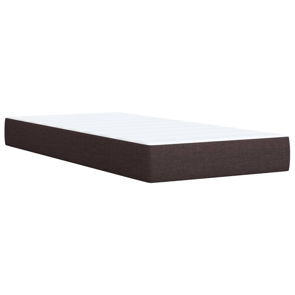 Box Spring Postel S Matrací Tmavě Hnědá 100 X 200 Cm Textil
